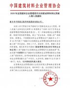 中譽(yù)鼎力獲2019-2020年度建材企業(yè)管理現(xiàn)代化創(chuàng)新成果獎(jiǎng)！